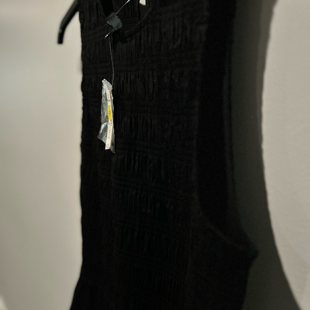 Madewell The Melody Bubble Hem Smocked Midi Dress Black Size L NWT $148 NT311 - Picture 6 of 6